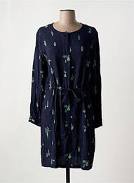 Robe mi-longue coupe fluide manches longues bleu NICE THINGS femme