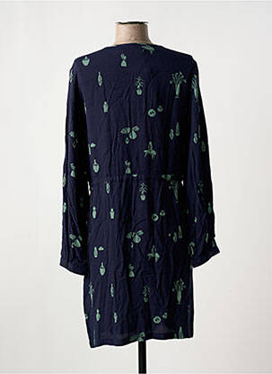 Robe mi-longue coupe fluide manches longues bleu NICE THINGS femme