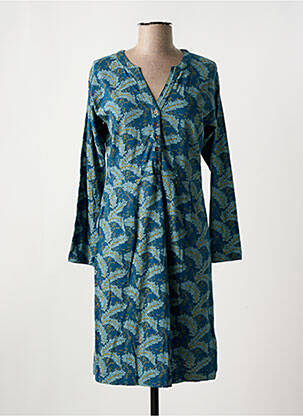 Robe mi-longue imprimé fantaisie manches longues bleu WHITE STUFF femme