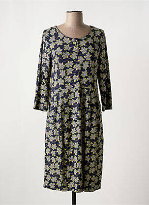 Robe mi-longue imprimé fleurs manches 3/4 bleu WHITE STUFF femme