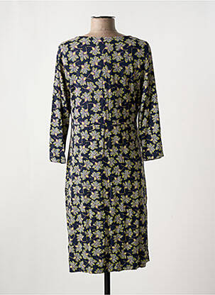 Robe mi-longue imprimé fleurs manches 3/4 bleu WHITE STUFF femme
