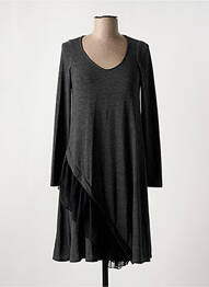 Robe mi-longue manches longues manches longues gris AN II VITO femme