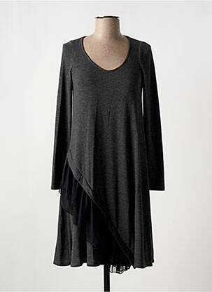 Robe mi-longue coupe évasée manches longues gris AN II VITO femme