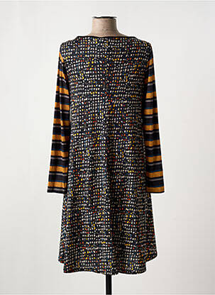 Robe mi-longue imprimé fantaisie manches longues noir AN II VITO femme