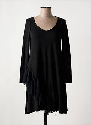 Robe mi-longue manches longues manches longues noir AN II VITO femme