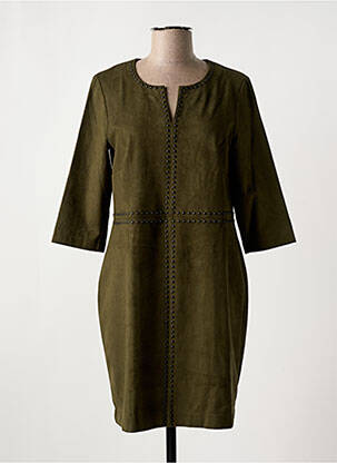Robe courte manches 3/4 manches 3/4 vert INDIES femme