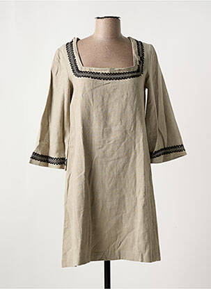 Robe courte manches 3/4 manches 3/4 gris SEMIOLOGY femme