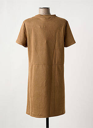 Robe courte manches courtes manches courtes marron YEST femme