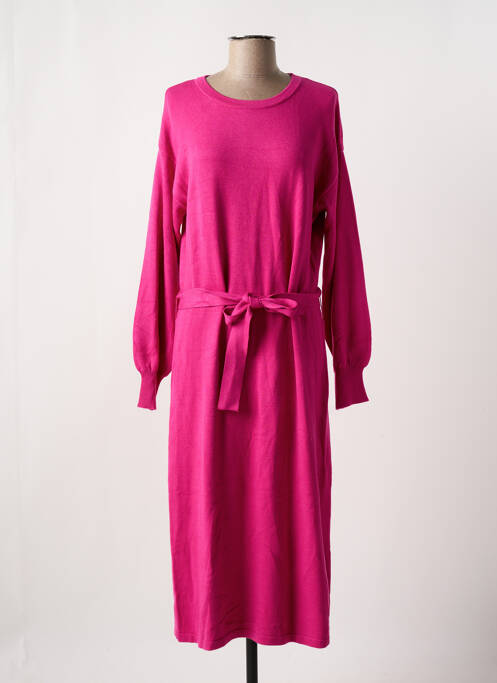 Robe mi-longue manches longues manches longues rose YEST femme