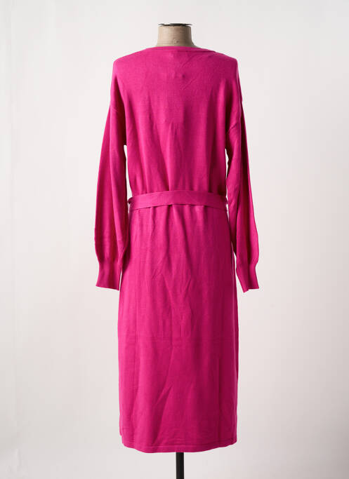 Robe mi-longue manches longues manches longues rose YEST femme