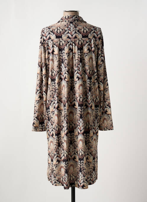 Robe mi-longue coupe fluide manches longues noir AN II VITO femme