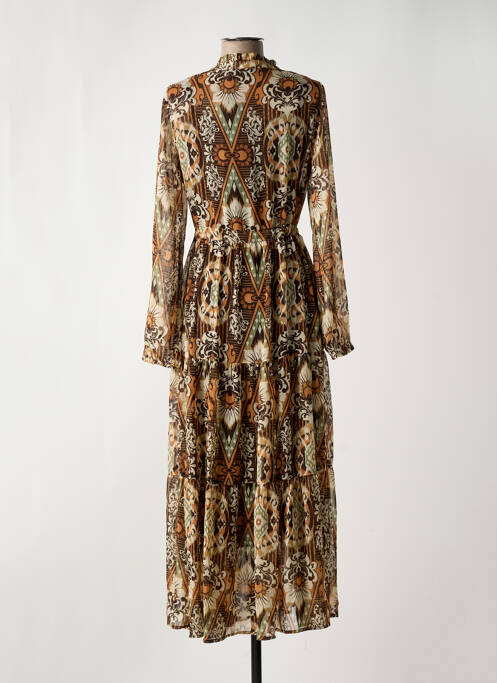 Robe longue marron YEST pour femme