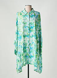 Robe mi-longue imprimé fantaisie manches longues vert GENESIS femme