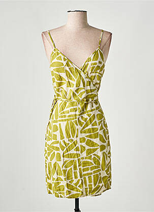 Robe courte tissage crêpe fines bretelles vert ONLY femme