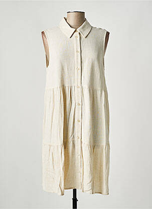 Robe mi-longue coupe évasée sans manche beige ONLY femme