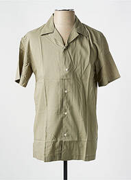 Chemise manches courtes col tailleur vert SELECTED homme