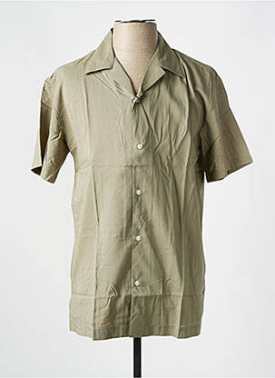 Chemise manches courtes col tailleur vert SELECTED homme