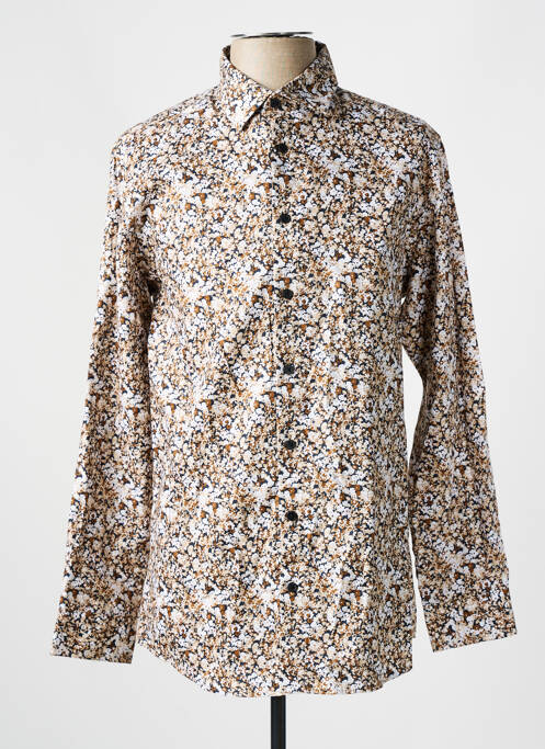 Chemise manches longues marron SELECTED pour homme