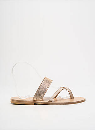 Mules/sabots matière lisse talon plat jusqu'à 3cm or SANDALIA CYCLADES femme