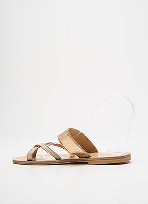 Mules/sabots matière lisse talon plat jusqu'à 3cm or SANDALIA CYCLADES femme