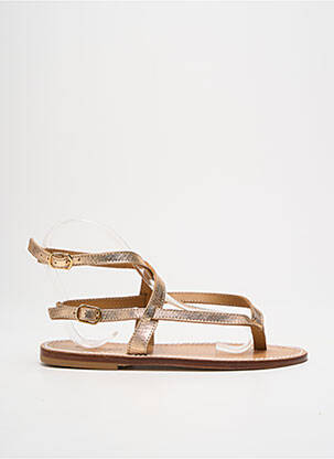 Tongs matière lisse talon plat jusqu'à 3cm or SANDALIA CYCLADES femme