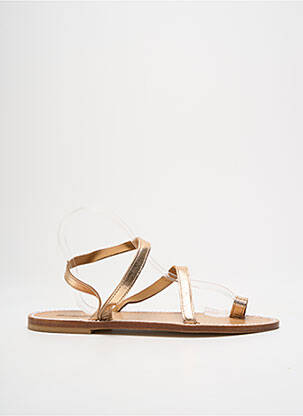 Tongs matière lisse talon plat jusqu'à 3cm or SANDALIA CYCLADES femme