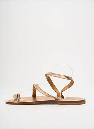 Tongs matière lisse talon plat jusqu'à 3cm or SANDALIA CYCLADES femme