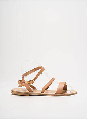 Sandales/nu pieds matière lisse talon plat jusqu'à 3cm beige SANDALIA CYCLADES femme