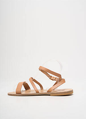 Sandales/nu pieds matière lisse talon plat jusqu'à 3cm beige SANDALIA CYCLADES femme