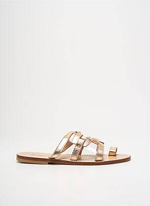 Mules/sabots matière lisse talon plat jusqu'à 3cm or SANDALIA CYCLADES femme
