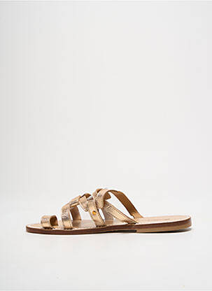 Mules/sabots matière lisse talon plat jusqu'à 3cm or SANDALIA CYCLADES femme