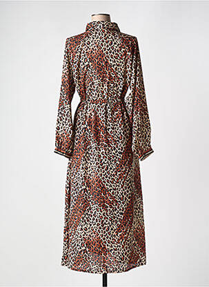 Robe longue manches longues manches longues marron AN' GE femme