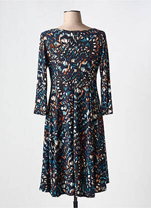 Robe mi-longue manches 3/4 manches 3/4 bleu JOY'S PARIS femme