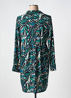 Robe courte manches longues manches longues vert AN' GE femme