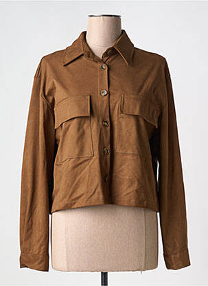 Veste casual tissage suedine marron SENES femme