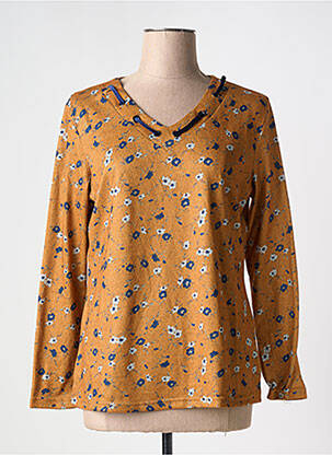 Pull coupe cintrée manches longues jaune S.QUISE femme