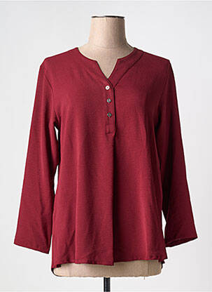 Tunique manches longues tissage crêpe rouge NIKI PARIS femme