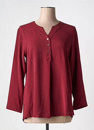 Tunique manches longues tissage crêpe rouge NIKI PARIS femme