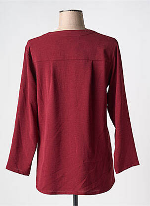 Tunique manches longues tissage crêpe rouge NIKI PARIS femme