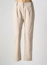 Pantalon droit taille à pinces taille haute beige HALOGENE femme