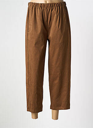 Pantalon 7/8 taille élastique taille normale marron SENES femme