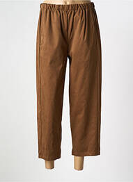 Pantalon 7/8 taille élastique taille normale marron SENES femme
