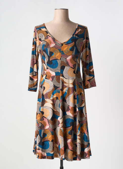 Robe mi-longue marron JOY'S PARIS pour femme