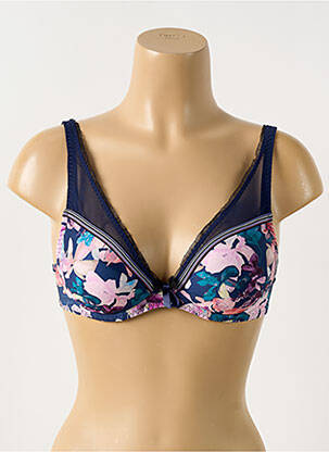 Soutien-gorge effet matière satinée haut soutien-gorge push-up bleu ANTIGEL femme