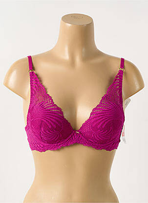 Soutien-gorge tissage dentelle haut soutien-gorge moulé rose AUBADE femme