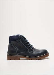 Bottines/boots tissage satiné talon bas bleu GARVALIN garcon