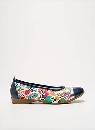 Ballerines matière lisse talon plat jusqu'à 3cm bleu INEA femme