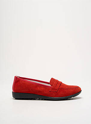Mocassins bout rond talon plat jusqu'à 3cm rouge INEA femme