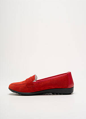 Mocassins bout rond talon plat jusqu'à 3cm rouge INEA femme