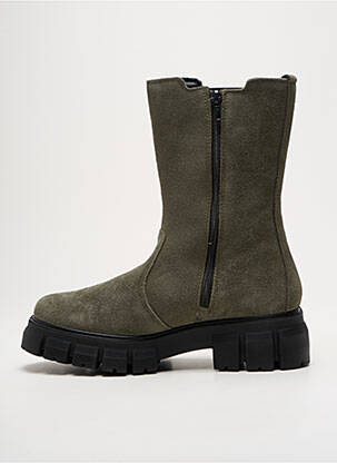 Bottines/boots nubuck talon de 4 à 6cm vert IMAC femme
